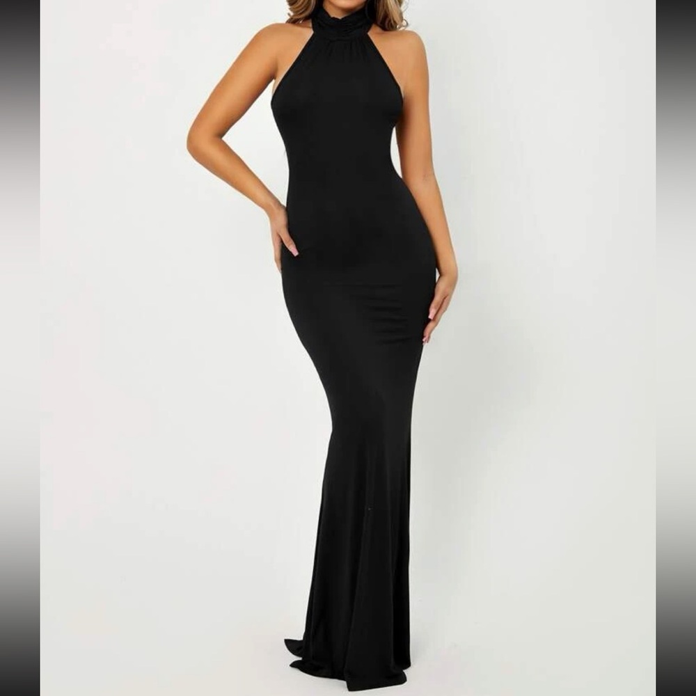 High Neck Halter Evening Gown